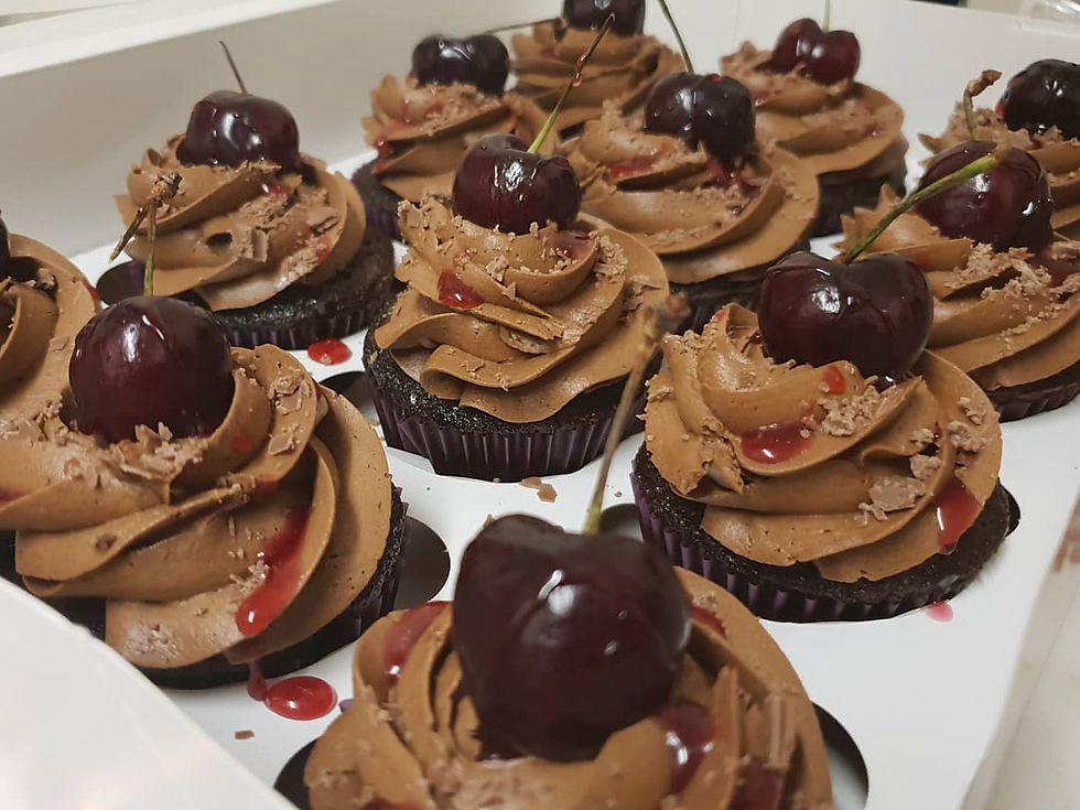 Chocolate Cherry Cupcakes with Chocolate