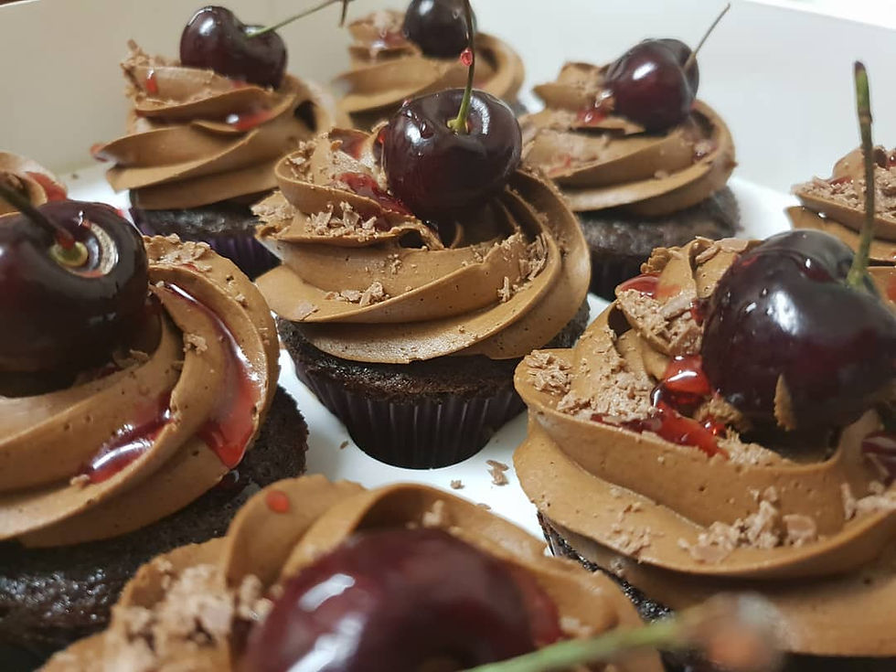 Chocolate Cherry Cupcakes with Chocolate