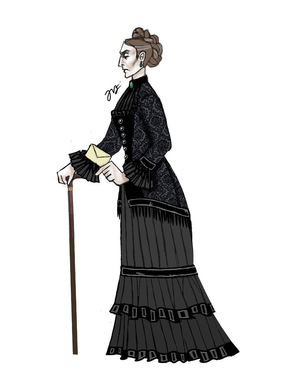 Late Victorian dress (mourning dress)