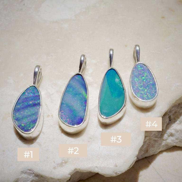 Thumbnail: Handmade Opal Pendants MAXI Silver