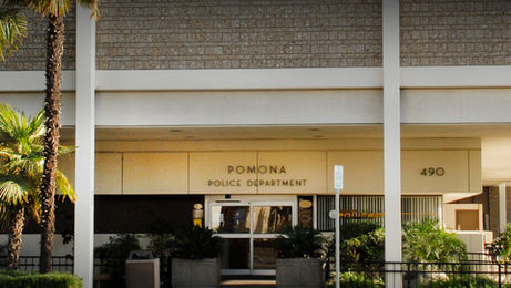 Exterior of the courthouse building with the text: 