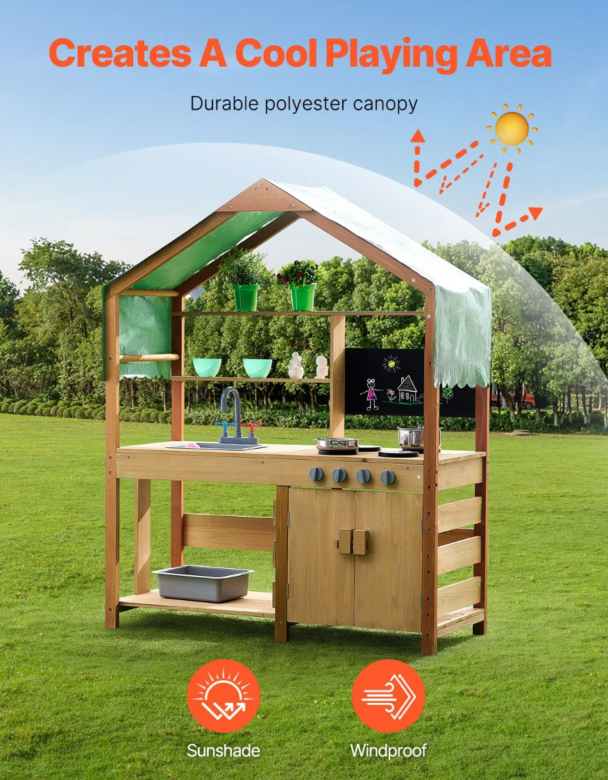 Minijatura: Vanjski drveni kuhinjski set s priborom