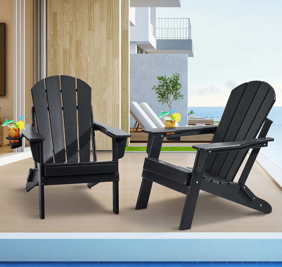 Minijatura: Set od 2 prijenosne sklopive stolice za sve vremenske uvjete - crne