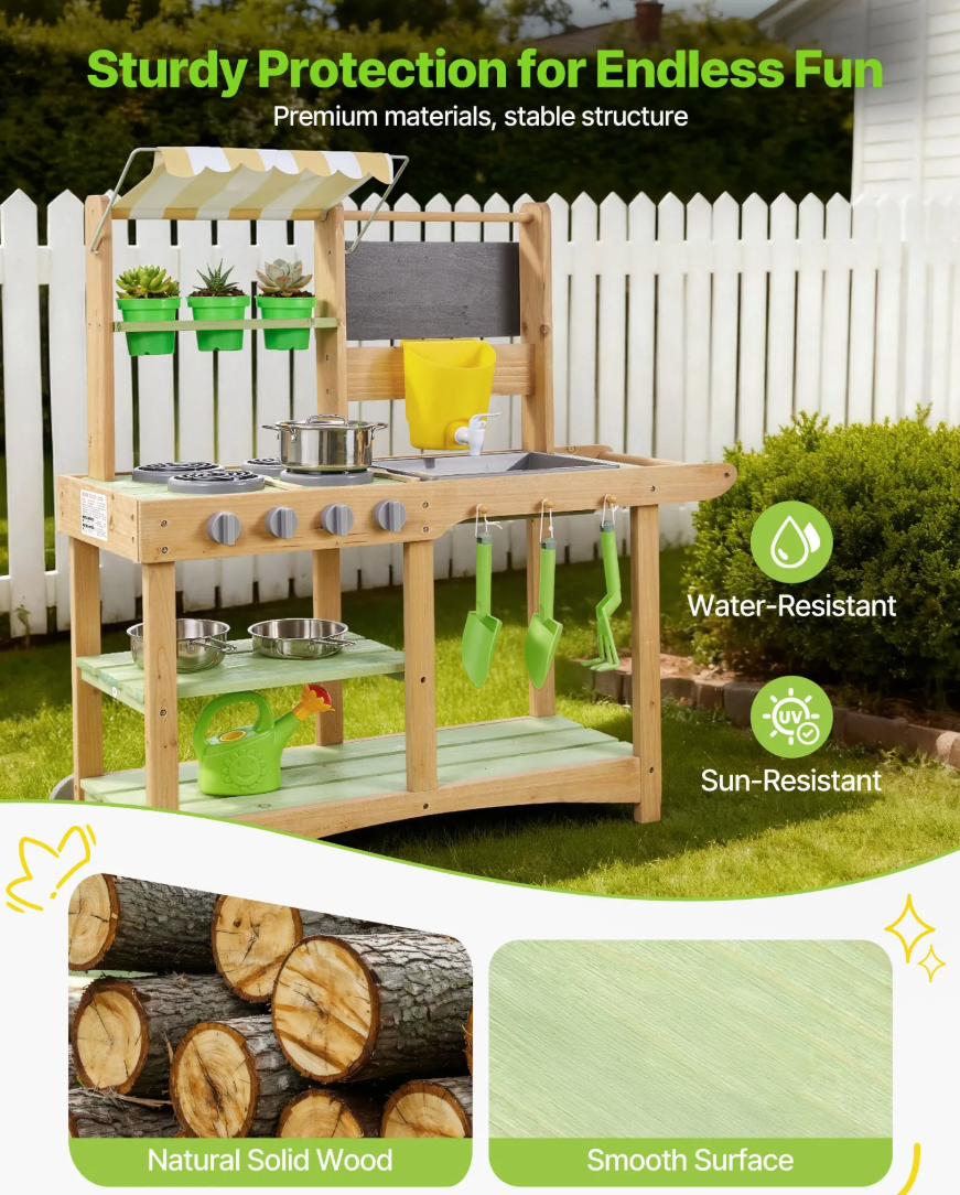 Minijatura: Vanjska kuhinja od blata za malu djecu