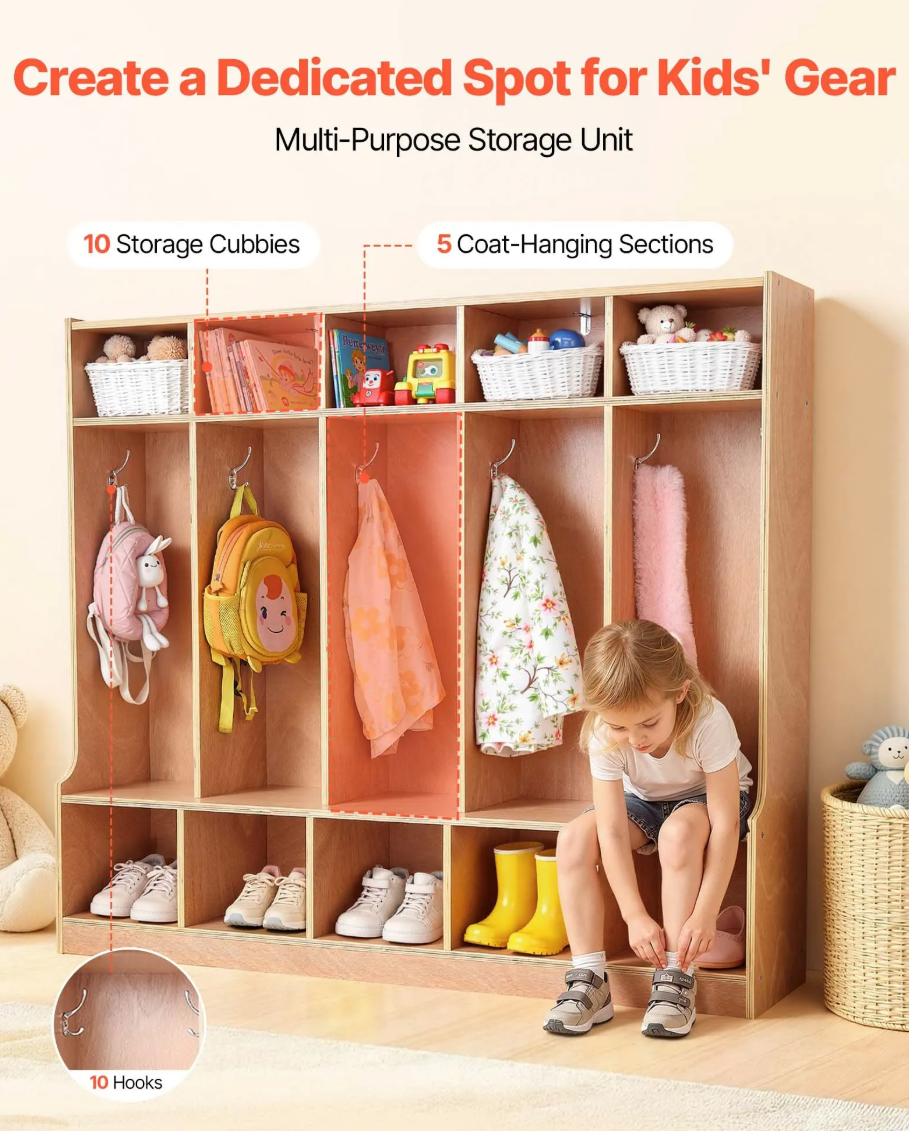 Minijatura: Ormarić za dječje kapute s 5 odjeljaka