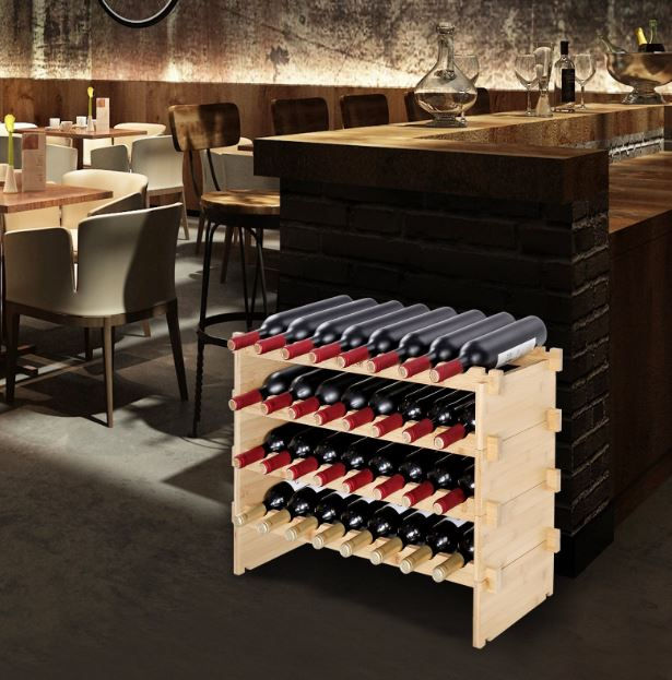 Minijatura: Stalak za vino od bambusa za 48 boca