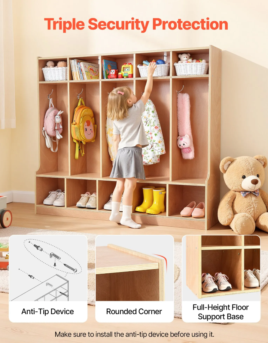 Minijatura: Ormarić za dječje kapute s 5 odjeljaka