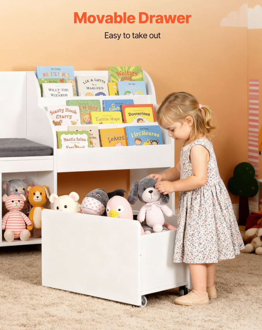 Minijatura: Dječja polica za knjige i organizator za igračke - 1700 x 400 x 800 mm