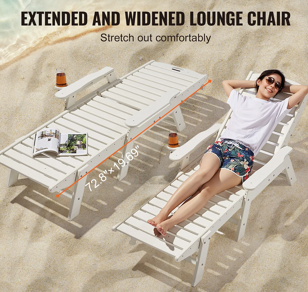 Minijatura: Vrtna ležaljka s 6 podesivih položaja - bijela