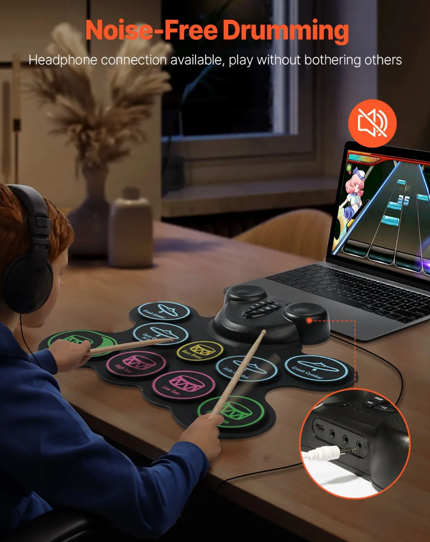 Minijatura: Elektronički bubnjarski jastučić za vježbanje s priključkom za slušalice