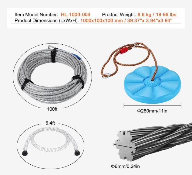 Minijatura: Zipline komplet za djecu i odrasle - 18m