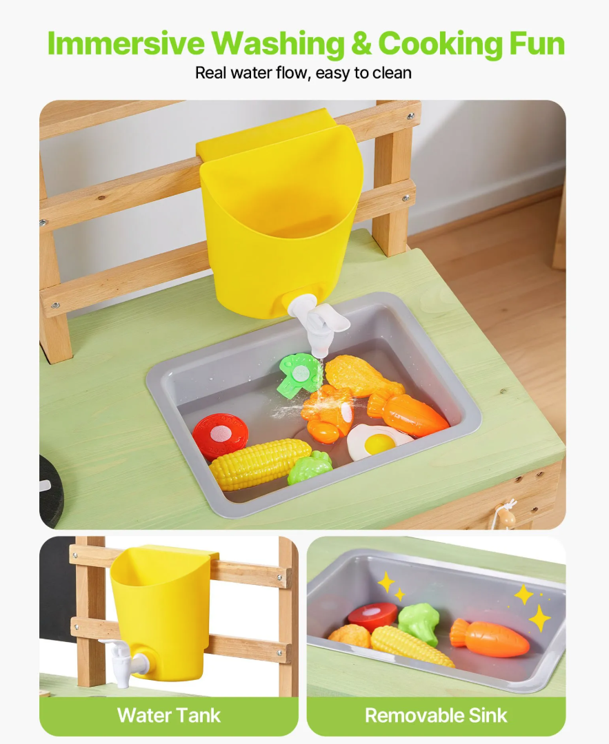 Minijatura: Vanjska kuhinja od blata za malu djecu