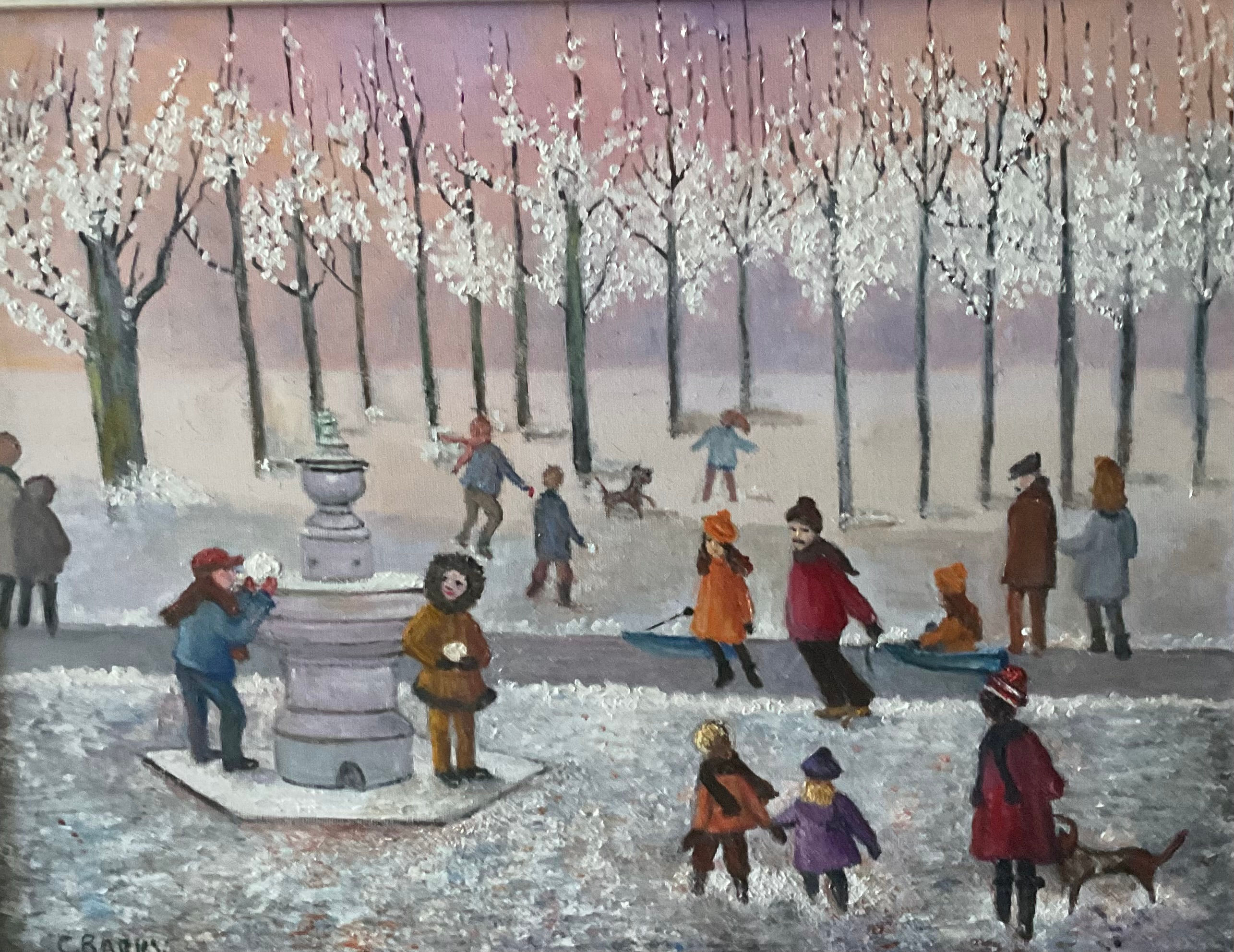 Snow in Greenwhich Park by Carol Barry