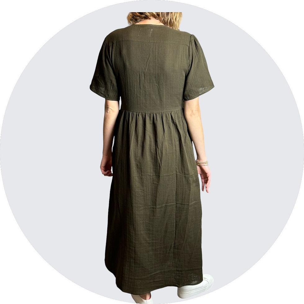 olive green cross over feminine tie dress