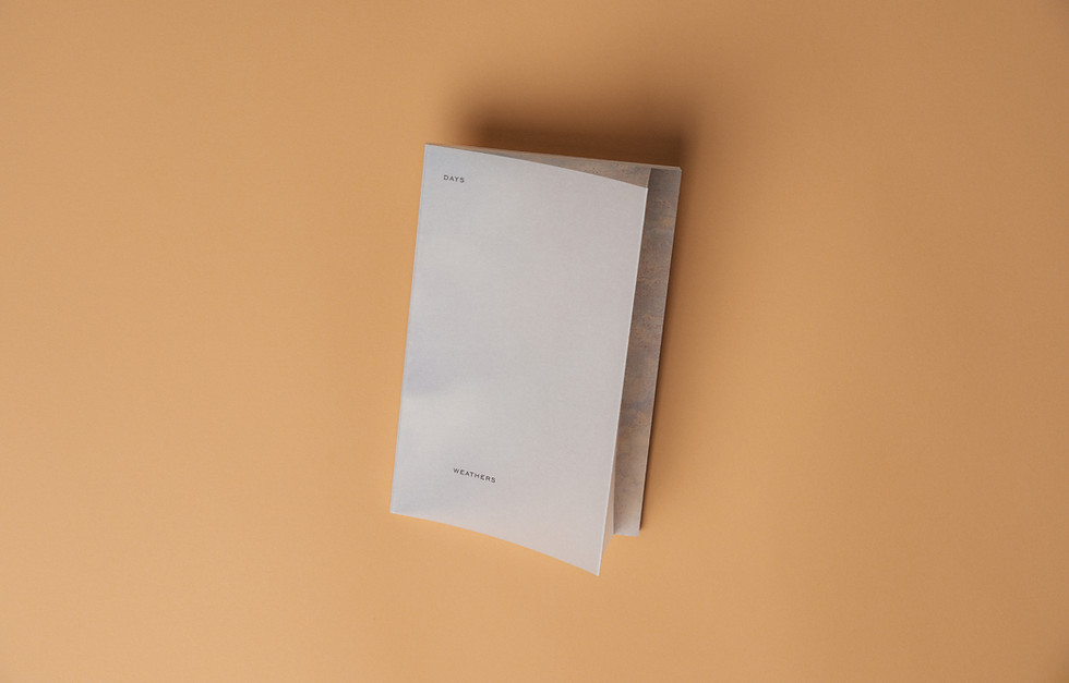 Days Between Weathers, an artists book by Scott Mason with Leeds University. Publication design, typesetting and print-production management by Emily Benton Book Design