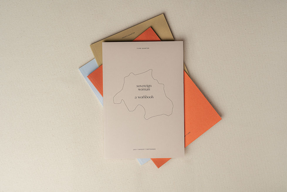 Sovereign Woman Workbooks for Being Luminary. Publication design, typesetting and print-production management by Emily Benton Book Design