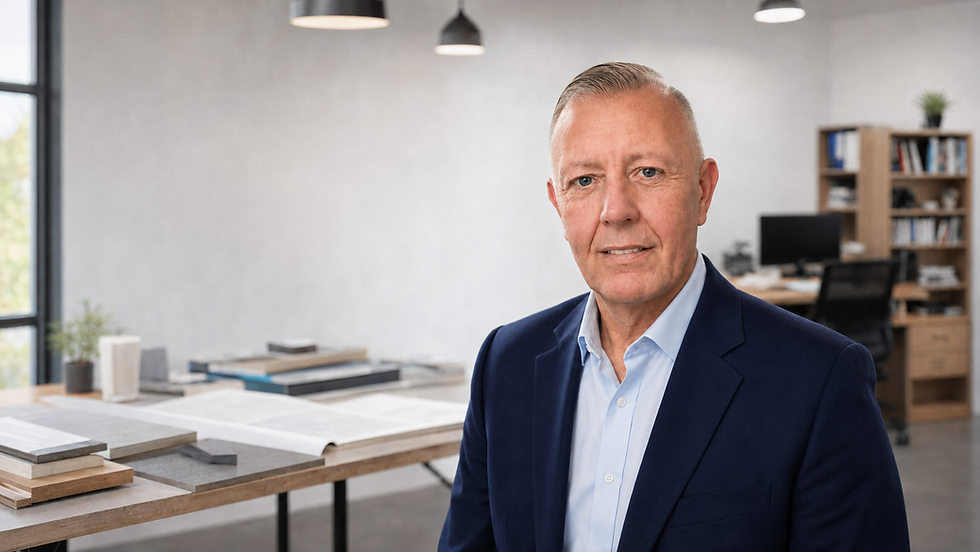 Marcus Jefford, Head of Growth and Partnerships at Sparrow Construction, pictured in a commercial office environment.