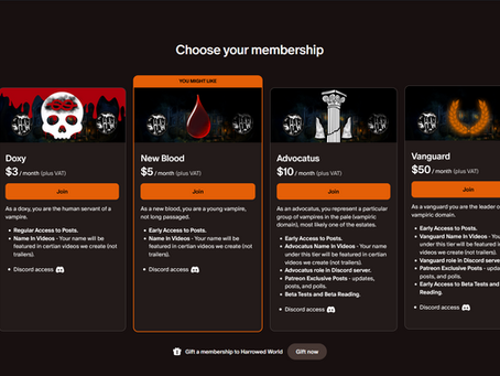 Patreon Paid Membership Tiers