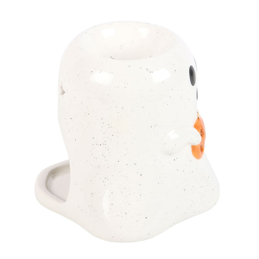 Thumbnail: Ghost Shaped Ceramic Oil Burner and Wax Warmer with Pumpkin