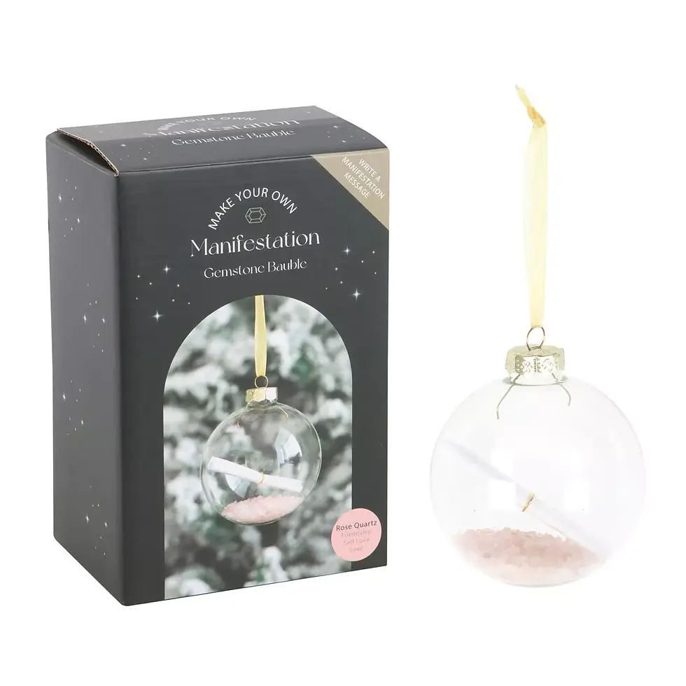 Thumbnail: Rose Quartz Manifestation Glass Christmas Bauble Kit