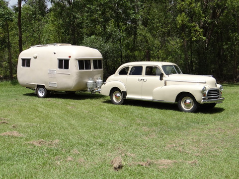 1946 sedan with contemporary caravan