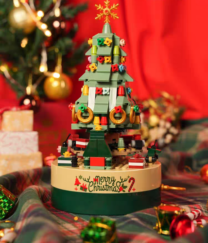 Building Block for Christmas Tree Music Box Christmas Gift | MWCDisplayCase