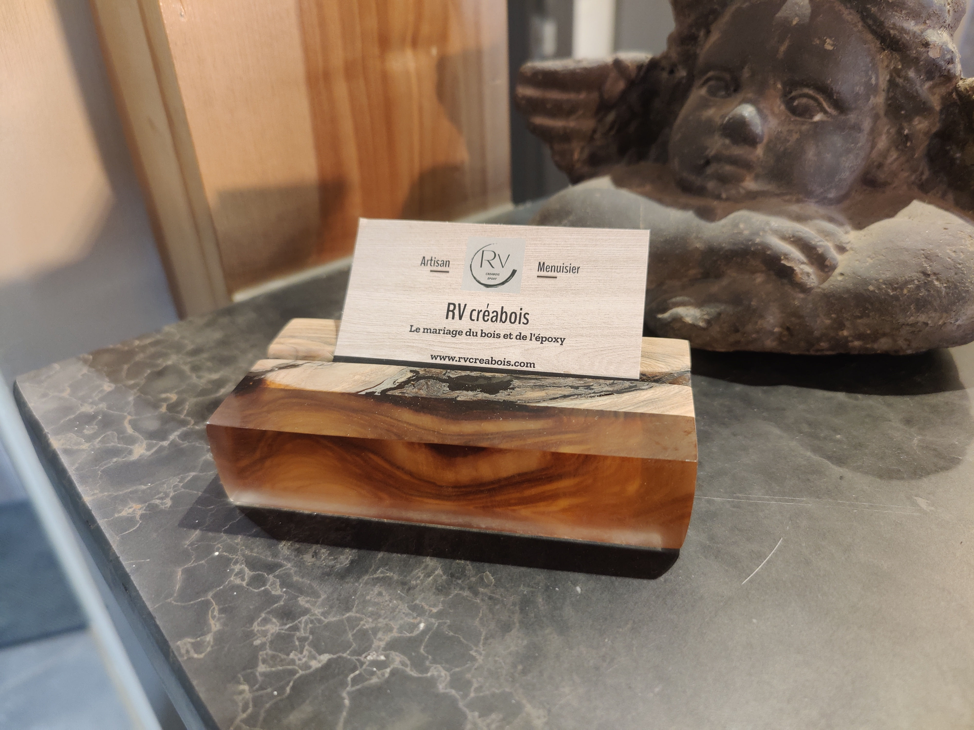 Porte cartes de visite époxy transparent 