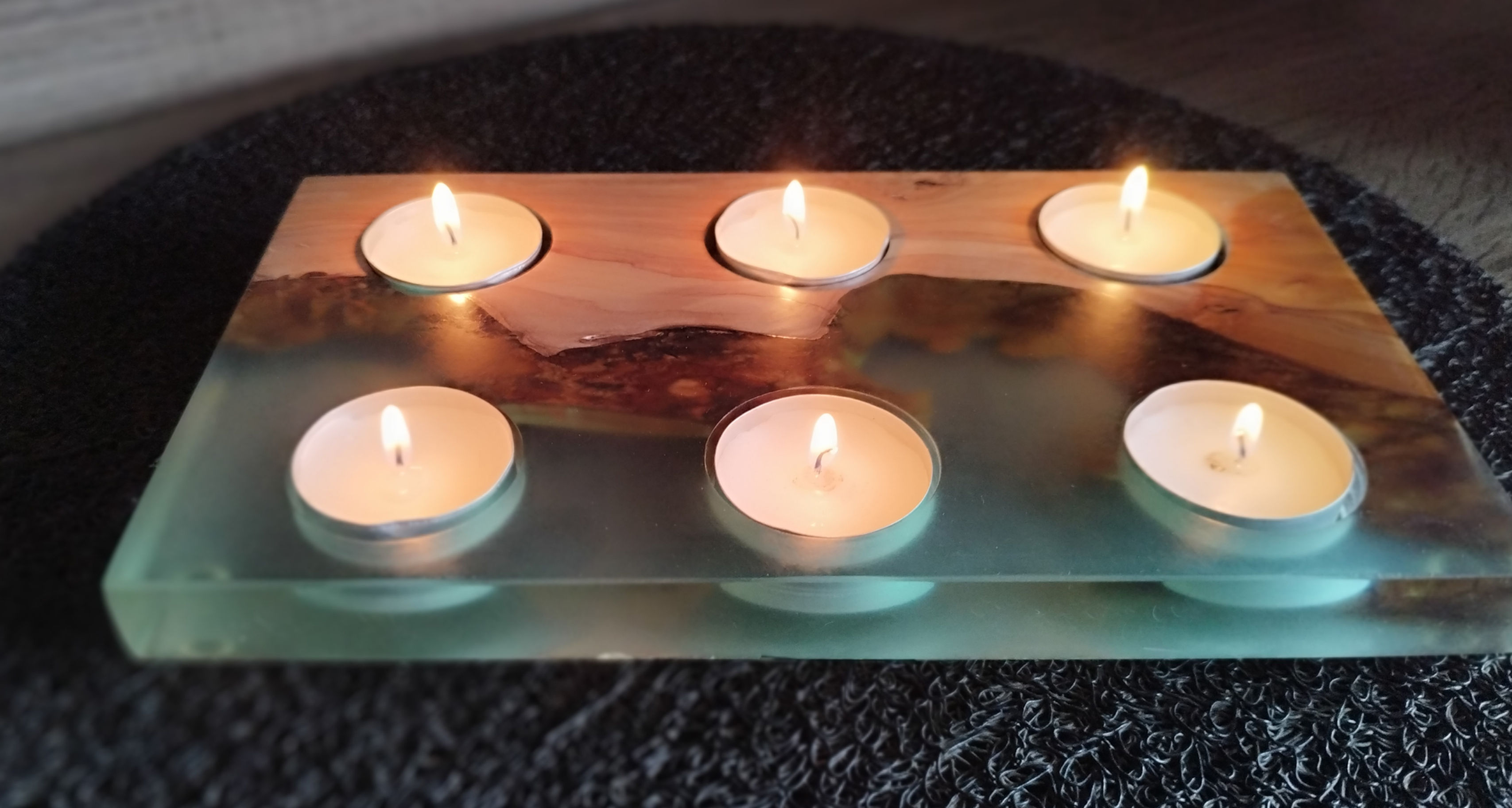 Porte-bougies turquoise