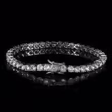 Miniatura: Hip Hop Jewelry 1 Row Iced Out Tennis Chain Bling CZ Men Diamond Cubic