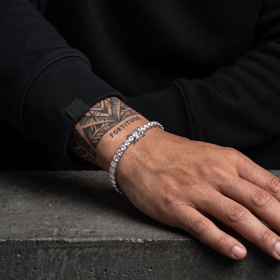 Miniatura: Hip Hop Jewelry 1 Row Iced Out Tennis Chain Bling CZ Men Diamond Cubic
