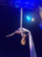 Aerial Silks performance in Cirque Extraordinaire at the Bloomsbury Big Top