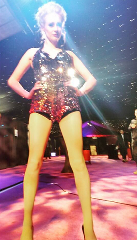 Sequin playsuit aerial hoop costume Katie Hardwick