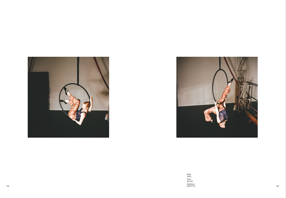 Katie Hardwick modelling for Die Dame on aerial hoop