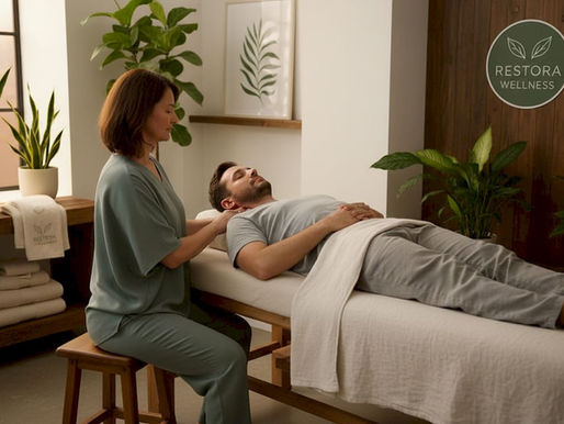 Therapist performing gentle craniosacral therapy