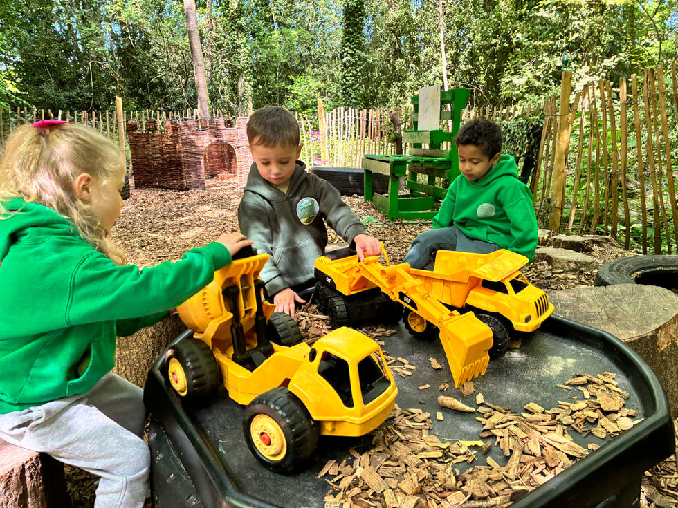 tractor play in garden