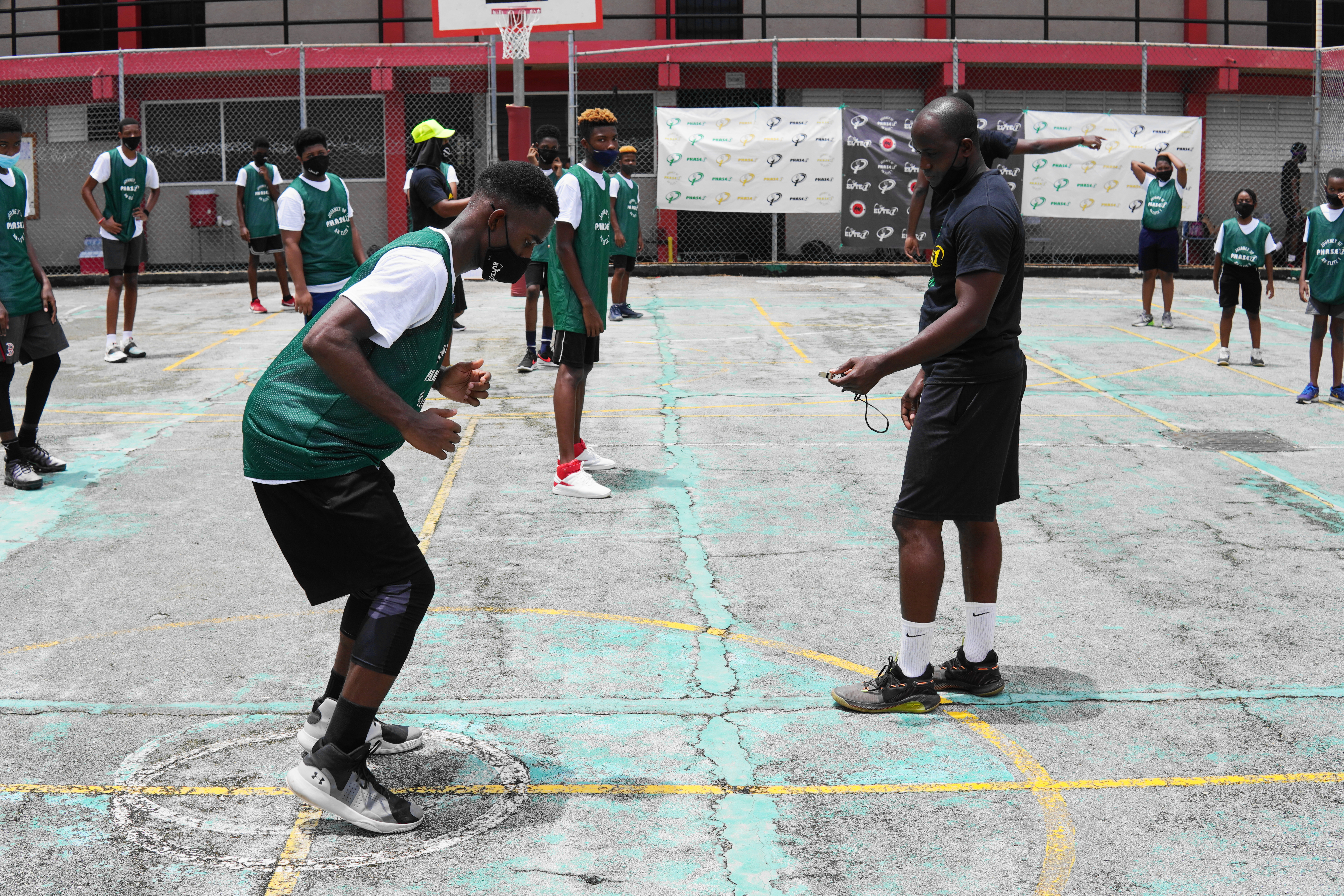 A community basketball court in Jamaica