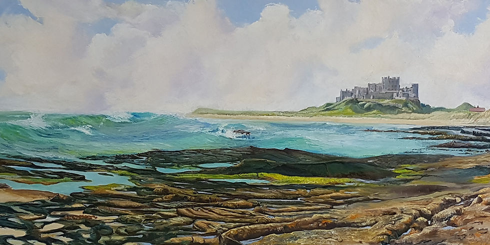 Limited Edition Print - Bamburgh Castle - along the shore
