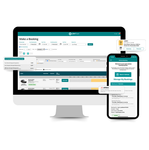 Vehicle booking system fleet booking system Fleet management