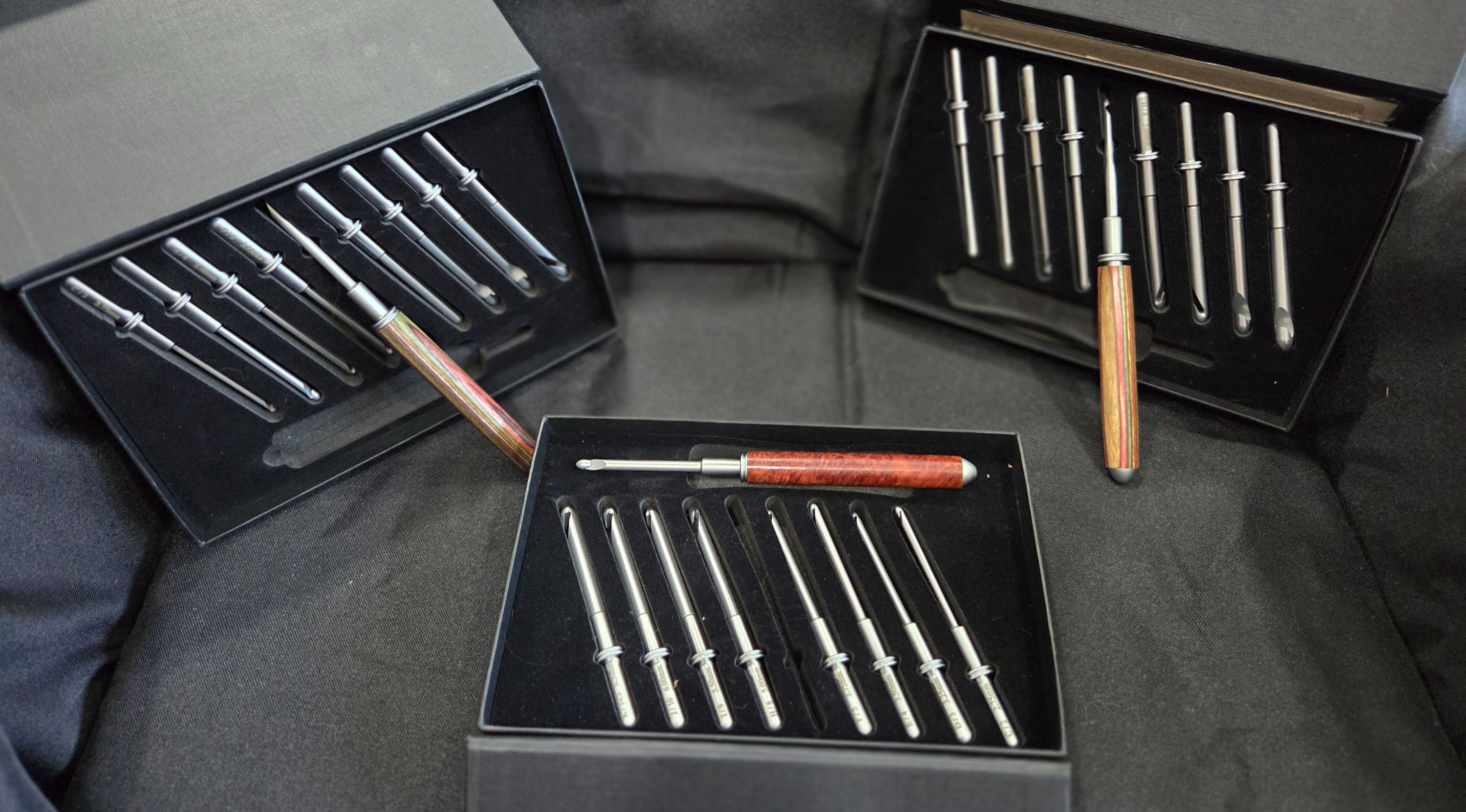 Wooden Crochet Hooks - Set of 9