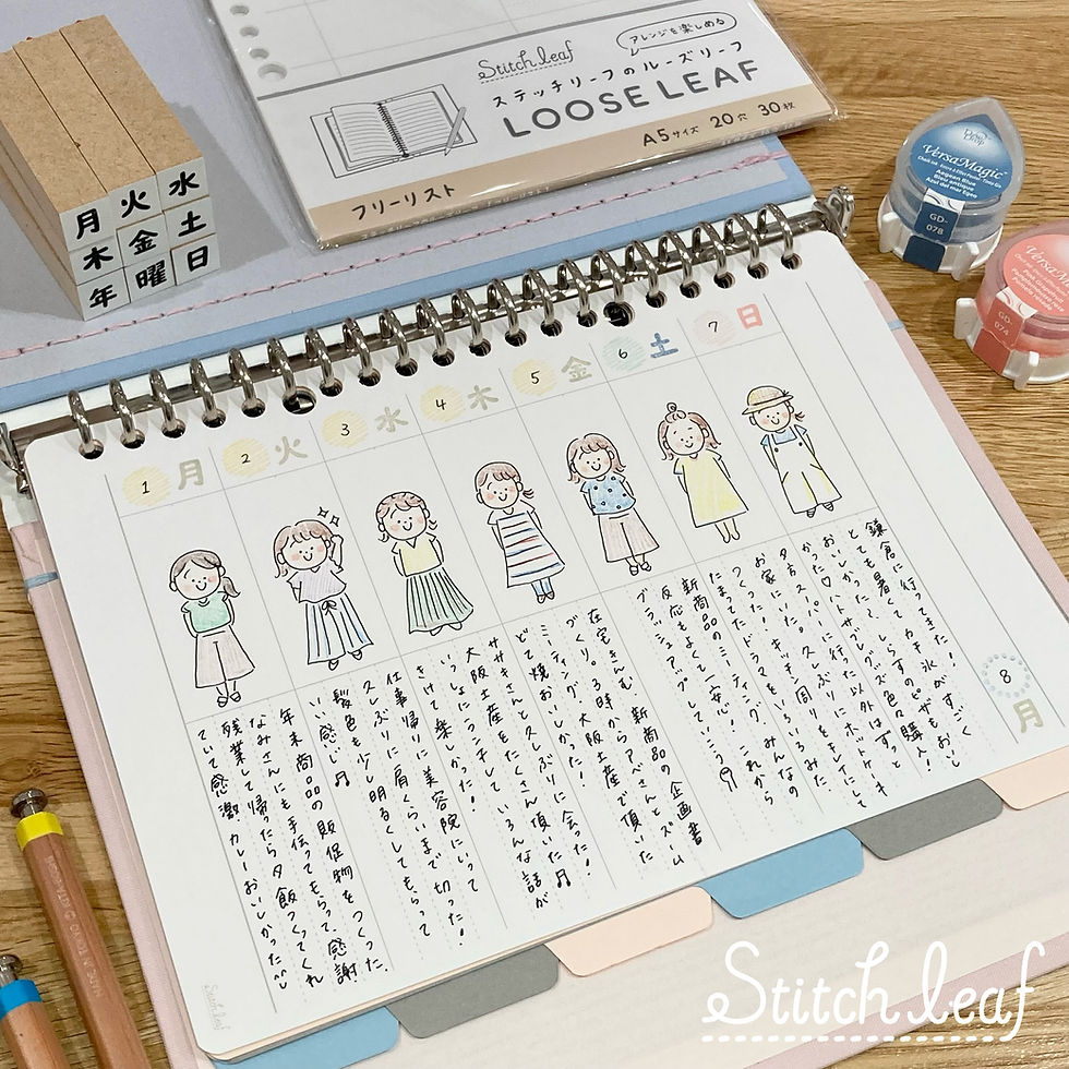 サムネイル： Stitch leaf ×OSCOLABO 曜日のスタンプ