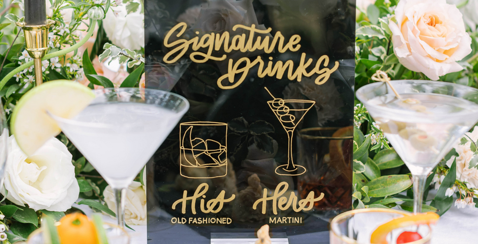 Modern signature cocktail sign