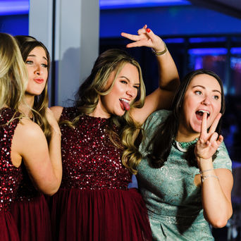 Wedding guests using a Photo Booth at Greenwoods Hotel & Spa