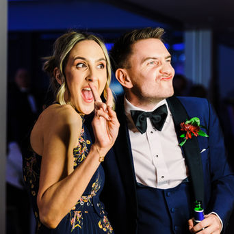 Wedding guests using a Photo Booth at Greenwoods Hotel & Spa
