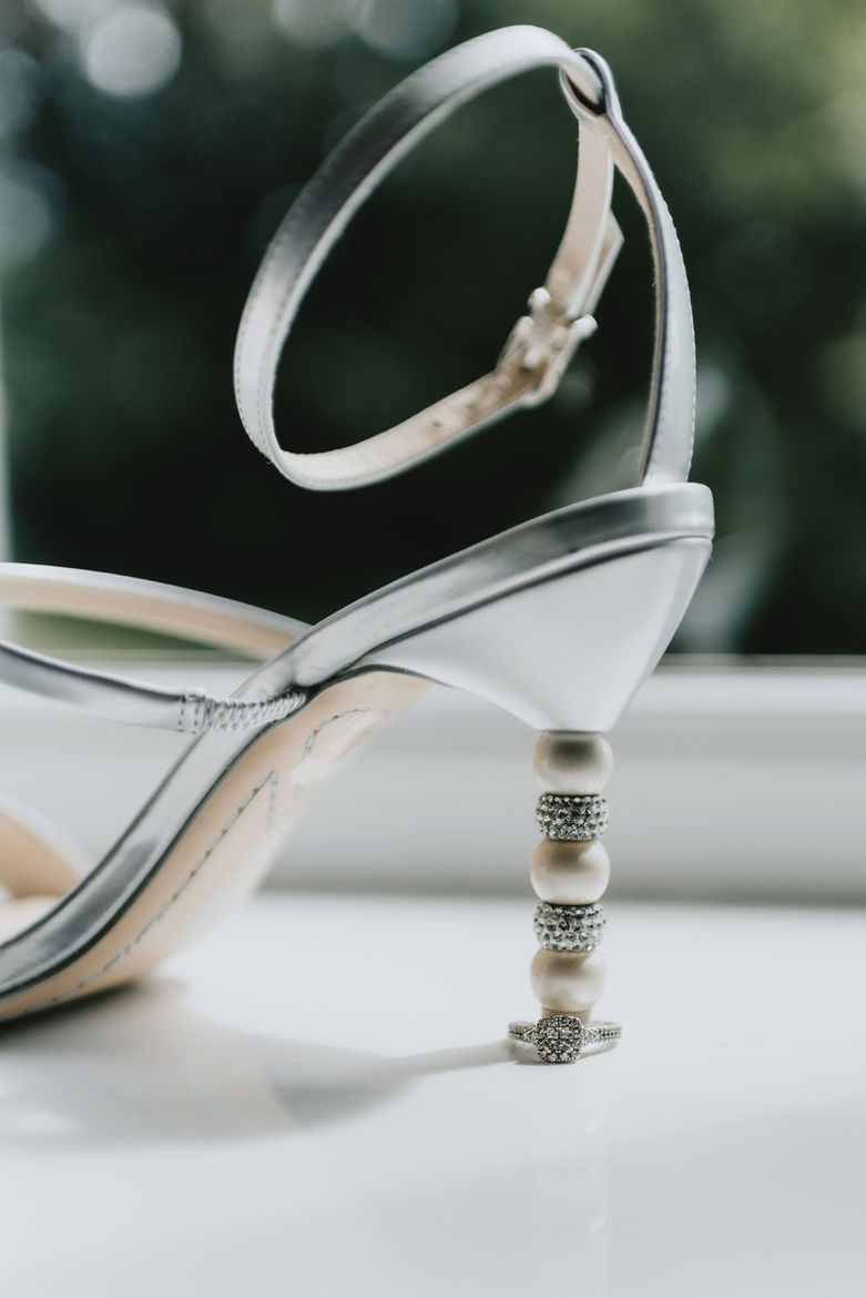 wedding shoes and wedding ring