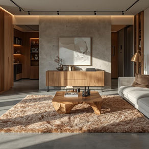 Inspiration décoration pour maison neuve : salon moderne et chaleureux avec des matières naturelles, couleurs douces et aménagement optimisé pour créer un intérieur accueillant