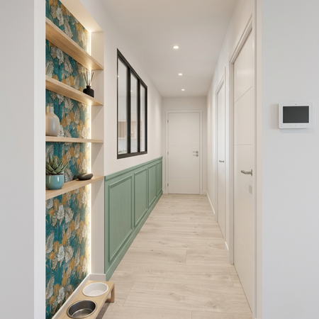 couloir décoré et harmonisé