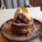 冬のパンケーキ Winter pancake /Mocha pancake with homemade Gnache and vanilla ice cream