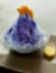 青いかき氷 The Blue butterfly pea with Yuzu citron