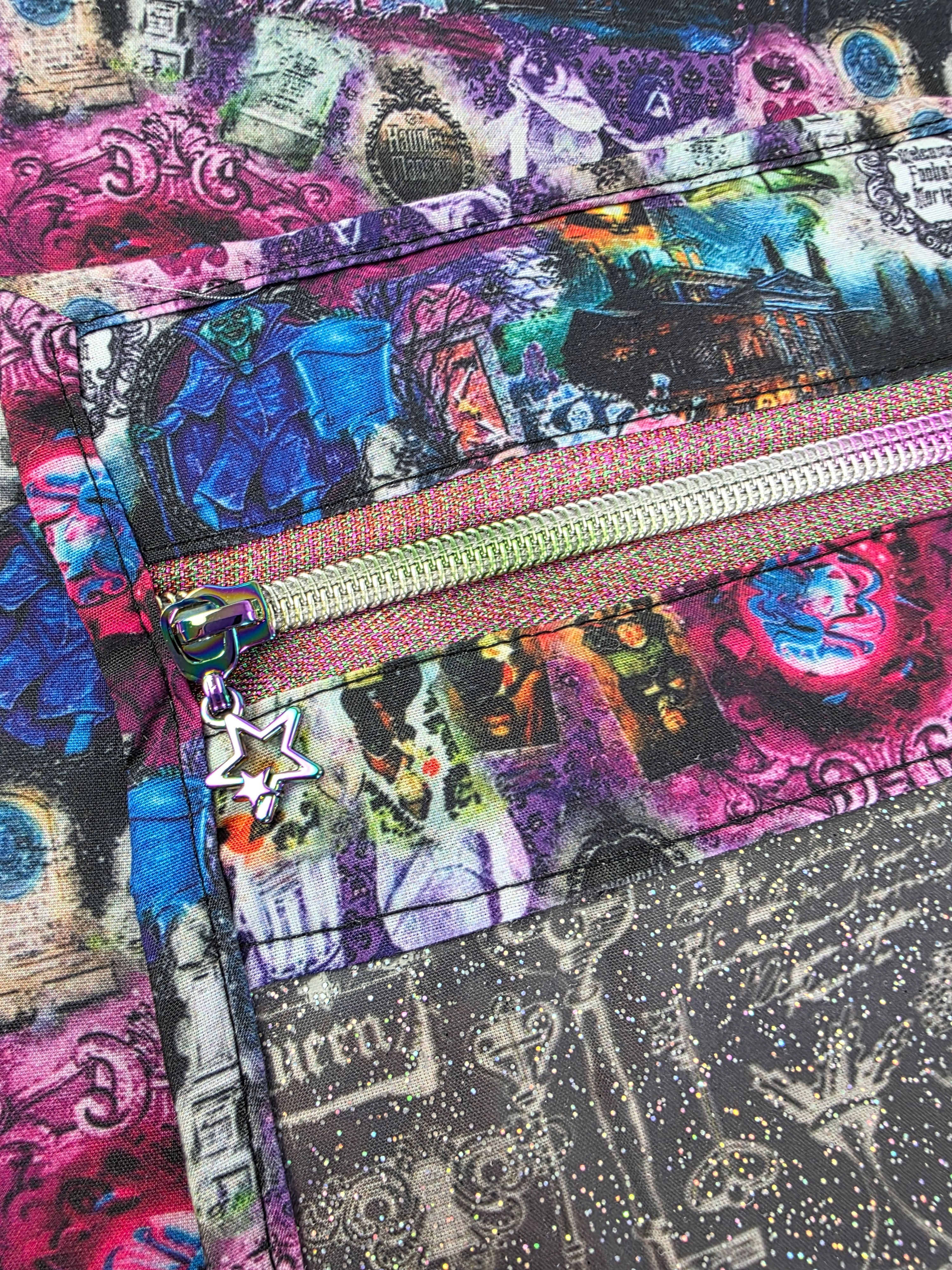WIP Project Bag - Haunted Mansion GLITTER front