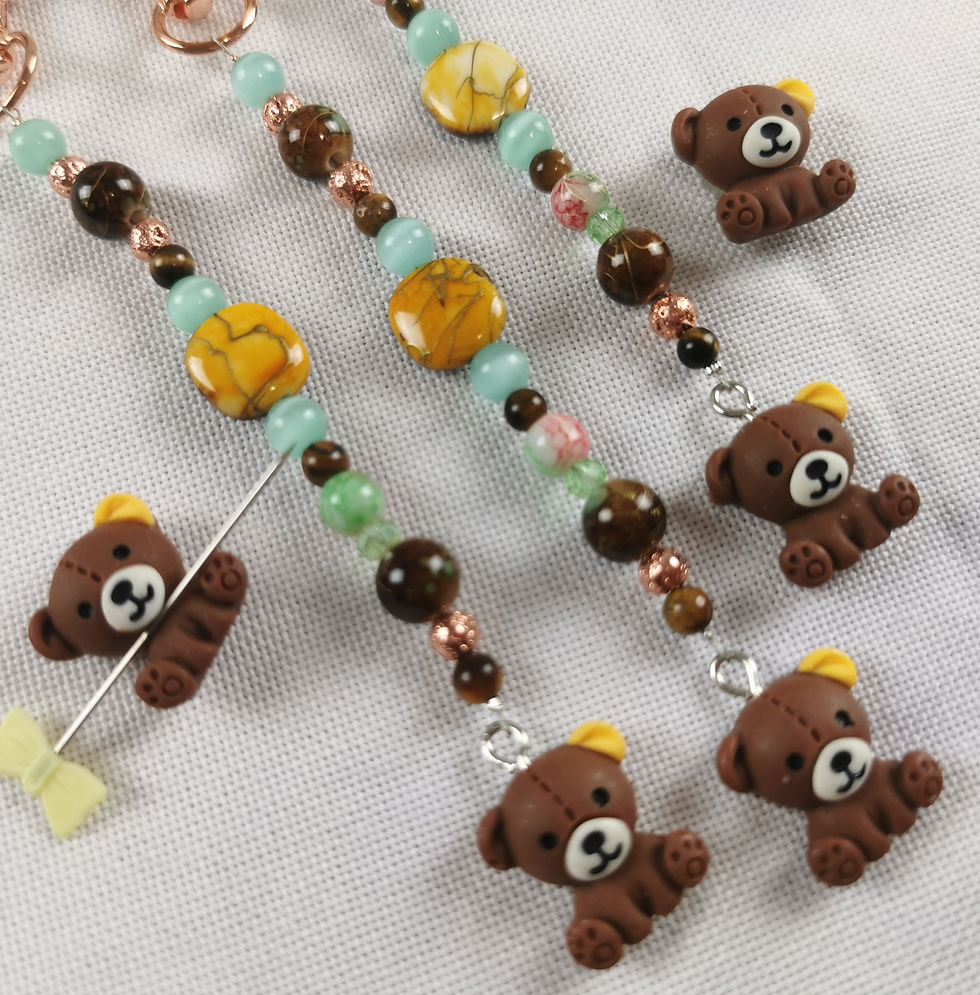 Beaded Scissor Keep & Minder Set - Bear Cub